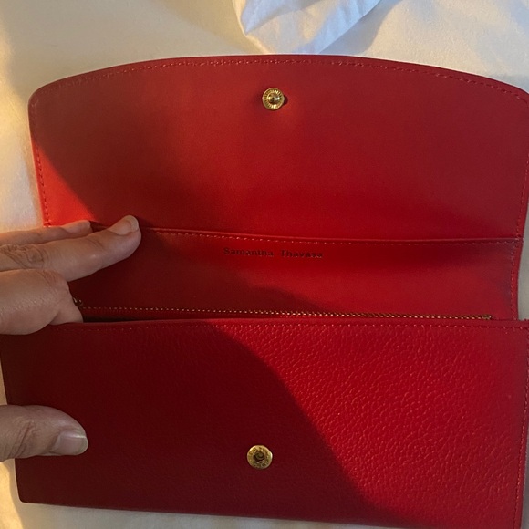 Samantha Thavasa Red Wallet with Gold Accent - Picture 3 of 4